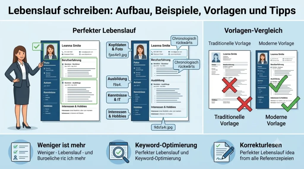 lebenslauf schreiben aufbau, beispiele, vorlagen und tipps